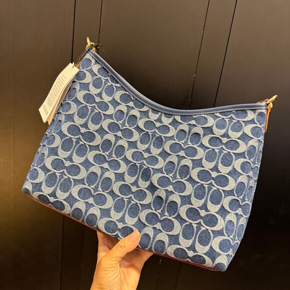 Coach Laurel Shoulder Bag In Signature Denim CY702 & gift receipt - Picture 13 of 16